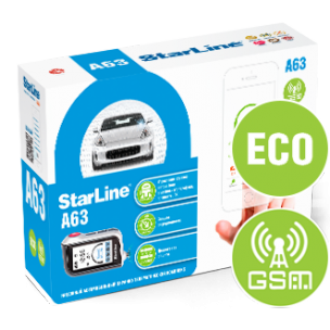 Автосигнализация с обратной связью, с GSM управлением и оповещением с телефона StarLine A63 v2 GSM ECO